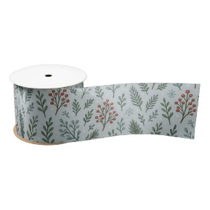 Chic Botanische Holly Berry Bloemenpatroon Lint