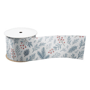 Chic Botanische Holly Berry Bloemenpatroon Lint
