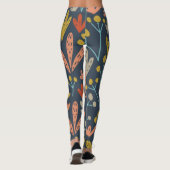 Chic Botanische Illustratie Sinaasappel Geel Patro Leggings (Achterkant)