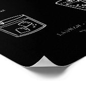 Chic Botanische kam Handtekening Drink bruiloft Te Poster (Hoek)