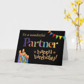 Chic Bougies Partenaires, Bunting Carte Anniversai (Fleur jaune)