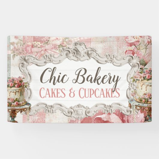 Chic Boulangerie Chic Shabby Bannière Vintage (Horizontal)