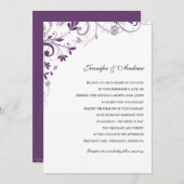 Chic Bouquet (Plum) Invitations De Mariage (Devant / Derrière)