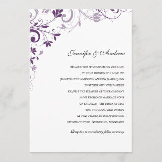 Chic Bouquet (Plum) Invitations De Mariage