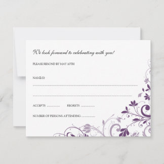 Chic Bouquet (Pruim) RSVP-ansichtkaart RSVP Kaartje