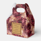 Chic Bourgogne Blush Goud Trouwgunst Gift Box Bedankdoosjes (Achterkant)