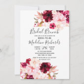 Chic Bourgogne Blush rose Bridal Brunch Invitation (Devant)