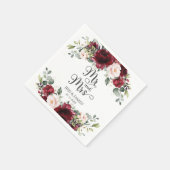 Chic Bourgogne Blush Roze Bloemen Huwelijk Mr. & M Servet (Hoek)