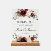 Chic Bourgogne Ivory Floral Mariage Bienvenue (Recto)