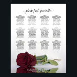 Chic Bourgogne Rose 12 Tableau Mariage Siège<br><div class="desc">Ce tableau de 12 places mariage est beau, sophistiqué, romantique et élégant. Il est composé d'un seul rose de couleur bordeaux, marron ou rouge vin qui se réfléchit dans l'eau avec des vagues et des ondulations. Le titre dit "s'il vous plaît trouvez votre table" dans la calligraphie de script fantaisie....</div>