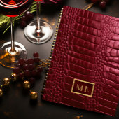 Chic Bourgogne Rouge Faux Crocodile Business Plann
