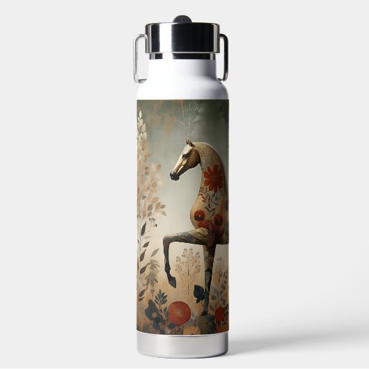  "chic boutique Equestrian Floral Horse"  Waterfles (Voorkant)