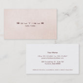 Chic Boutique Faux Carte de visite Linge Rose Clai (Devant / Derrière)