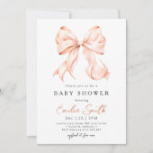Chic Bow Coquette Baby shower Kaart (Voorkant)