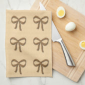 Chic Bow Motif crème Beige Serviette de cuisine (Quart Plié)