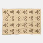 Chic Bow Motif crème Beige Serviette de cuisine (Horizontal)