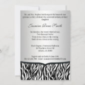 Chic Bowed Zebra Print 5 x 7 Invite [Silver] Kaart (Achterkant)