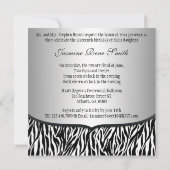 Chic Bowed Zebra Print Invite [Silver] Kaart (Achterkant)