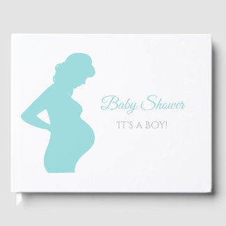 Chic Boy Baby shower Pregnant Woman Baby Bump Gastenboek