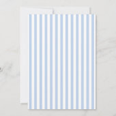 Chic Bridal Shower Modern Script Blue Stripes Kaart (Achterkant)