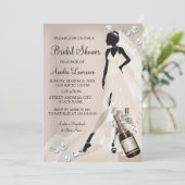 Chic Bride beige Sparkle Diamond Vrijgezellenfeest Kaart (Staand voorkant)