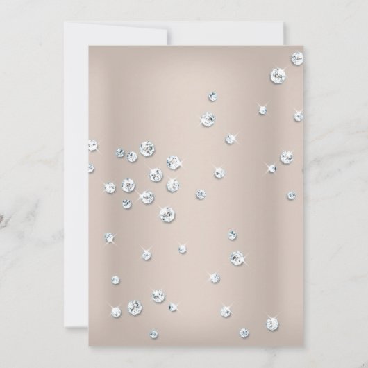 Chic Bride beige Sparkle Diamond Vrijgezellenfeest Kaart (Achterkant)