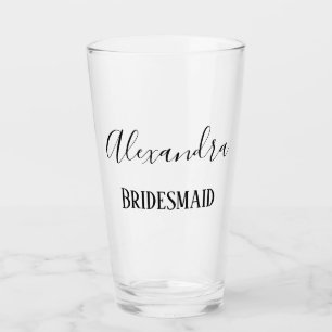 Chic Bridesmaid Elegant Text Glas