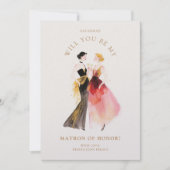 Chic Bridesmaid Proposal Card Two Ladies Toast (Voorkant)