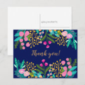 Chic Bright Bloemen Dank u Briefkaart (Voorkant / Achterkant)