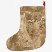Chic Bronze Gold Glitter Grote Kerstsok (Achterkant)
