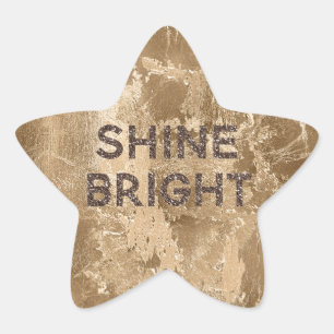 Chic Bronze Gold Shine Bright Glitter Ster Sticker