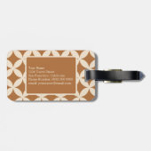 Chic Bronze Ivory Geometric Pattern Monogram Bagagelabel (Achterkant horizontaal)