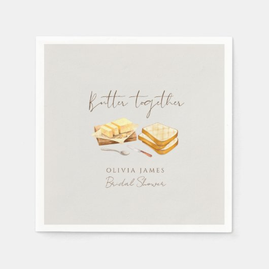 Chic brood en boter bruidsfeest servet (Voorkant)