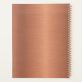 Chic brossé cuivre métal Monogramme blanc Script (Dos)