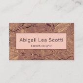 Chic Brown Abstract QR Code Visitekaartje (Voorkant)