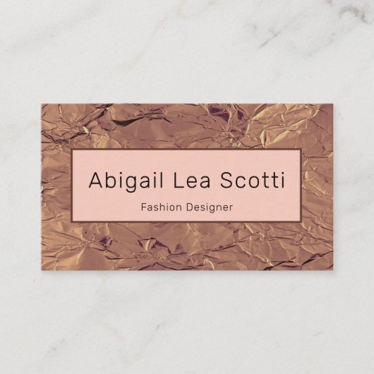 Chic Brown Abstract QR Code Visitekaartje (Voorkant)