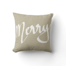 Chic Brown Burlap Merry Kerstmis