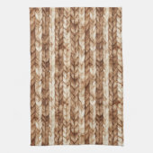 Chic Brown Cream Faux geweven strepen Theedoek (Verticaal)