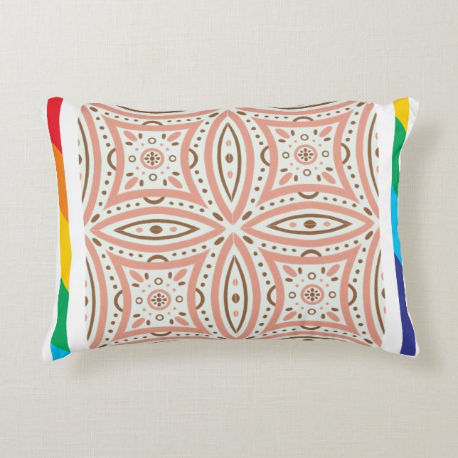 Chic Brown et rose Motif Accent Coussin Décor (Devant)