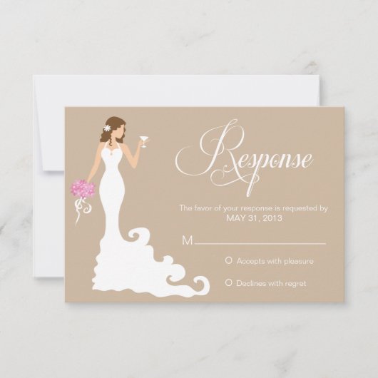 Chic Brown Modern Bride RSVP (Voorkant)