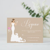 Chic Brown Modern Bride RSVP (Staand voorkant)