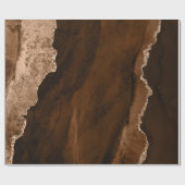 Chic Brown Roos Gold Glitter Agate Custom Monogram Cadeaupapier (Vlak)