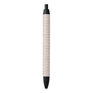 Chic Brown White Stripes Zwarte Inkt Pen