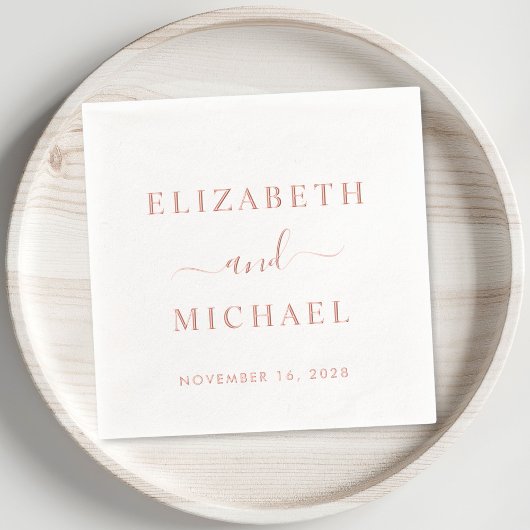 Chic bruid bruidegom monogram bruiloft folie servetten