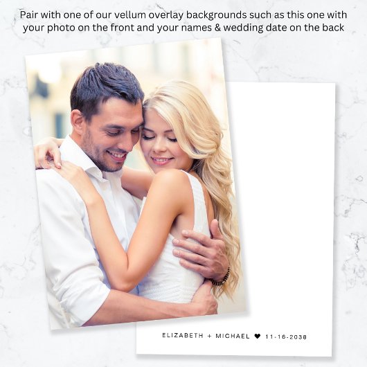 Chic bruiloft receptie Bewaar de datum Vellum Uitnodigingen