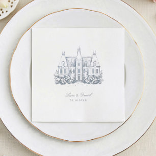 Chic bruiloft servetten Schets van de locatie va