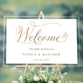 Chic bruiloft welkom wit en goud acryl teken bord