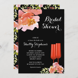 Chic Brunch en Bubble Floral Invitations