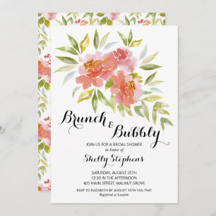 Chic Brunch en Bubble Floral Invitations