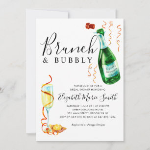 Chic Brunch en Bubble Glass Bottle Vrijgezellenfee Kaart